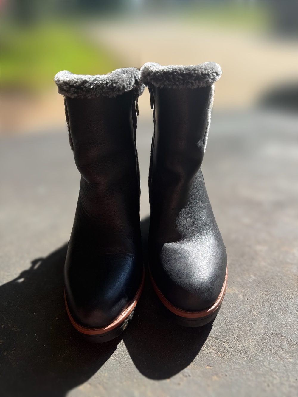 Naturalizer Valene Waterproof Leather Booties with Faux Fur